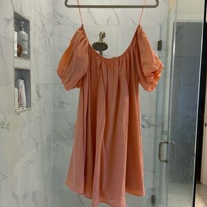 Off the shoulder, peach dress size L